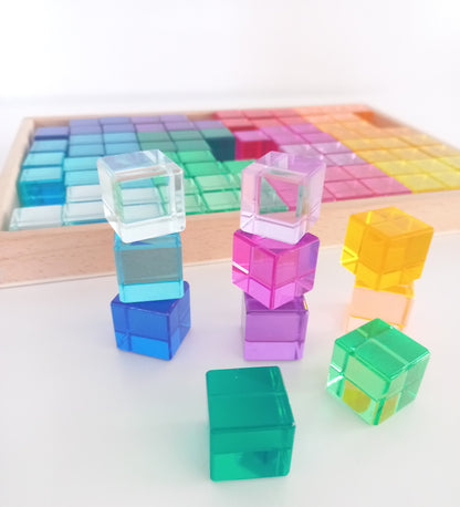 Acrylic Cube Block Set - Multicolour