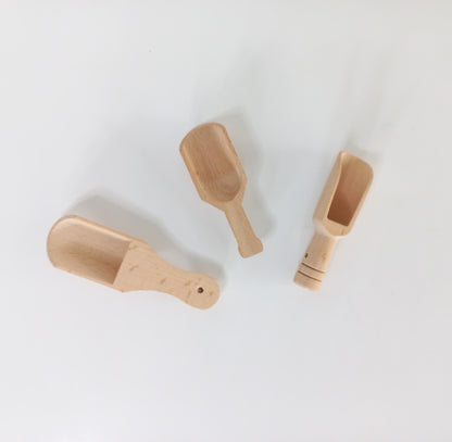 Mini Wooden Sensory Scoops - Set of 3